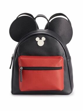 Super cute Disney Mickey Mouse ears‎ backpack purse red and black